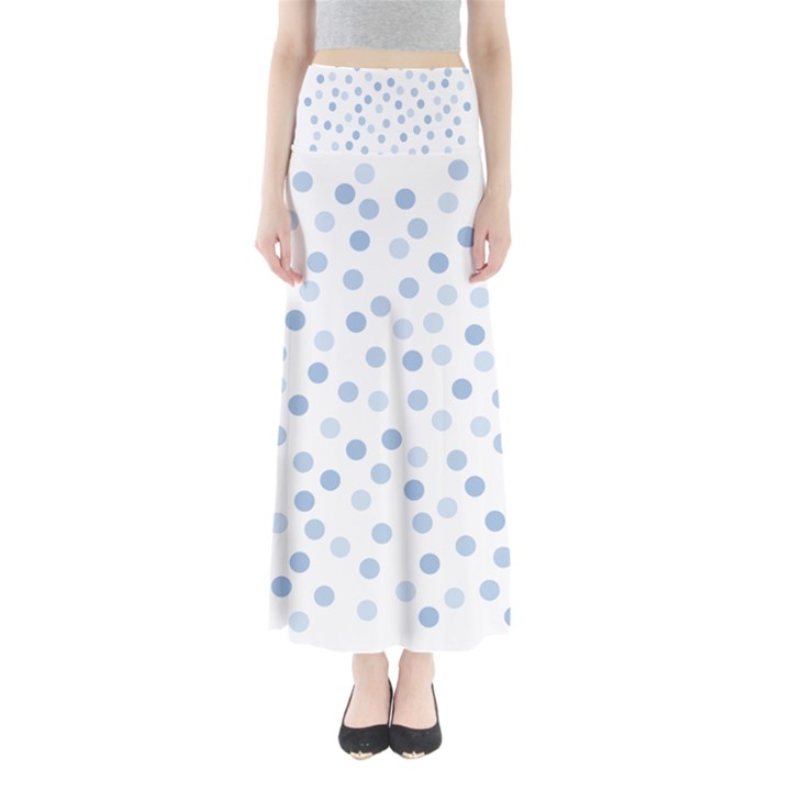 Bubble Balloon Circle Polka Blue Maxi Skirts