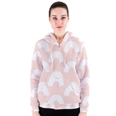 Donut Rainbows Beans Pink Women s Zipper Hoodie by Mariart