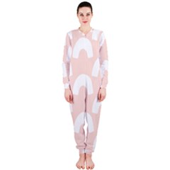 Donut Rainbows Beans Pink Onepiece Jumpsuit (ladies)  by Mariart