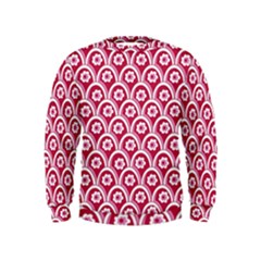 Botanical Gardens Sunflower Red White Circle Kids  Sweatshirt