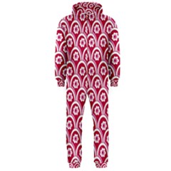 Botanical Gardens Sunflower Red White Circle Hooded Jumpsuit (men)  by Mariart