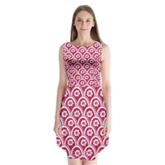 Botanical Gardens Sunflower Red White Circle Sleeveless Chiffon Dress  