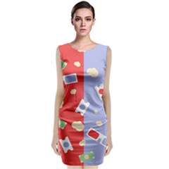 Glasses Red Blue Green Cloud Line Cart Classic Sleeveless Midi Dress by Mariart