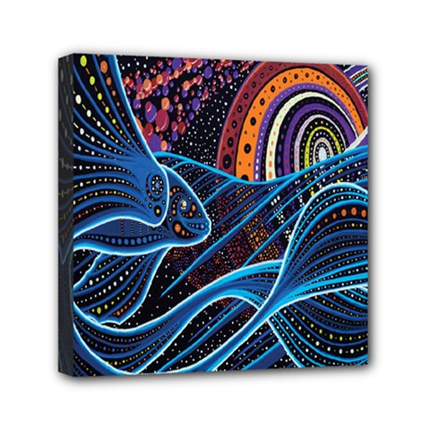 Fish Out Of Water Monster Space Rainbow Circle Polka Line Wave Chevron Star Mini Canvas 6  X 6  by Mariart