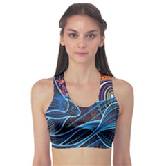 Fish Out Of Water Monster Space Rainbow Circle Polka Line Wave Chevron Star Sports Bra