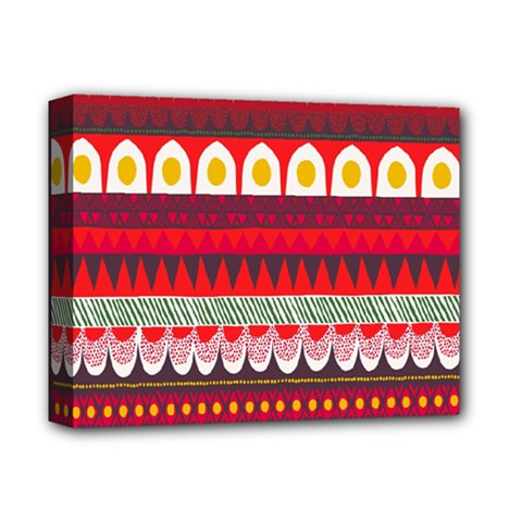 Fabric Aztec Red Line Polka Circle Wave Chevron Star Deluxe Canvas 14  X 11  by Mariart