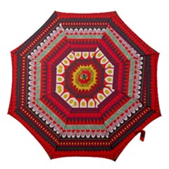 Fabric Aztec Red Line Polka Circle Wave Chevron Star Hook Handle Umbrellas (large)