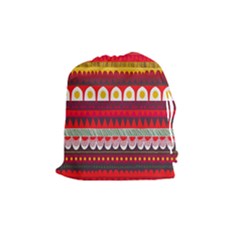 Fabric Aztec Red Line Polka Circle Wave Chevron Star Drawstring Pouches (medium) 