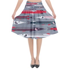 Fish Sea Beach Water Seaworld Animals Swim Flared Midi Skirt by Mariart