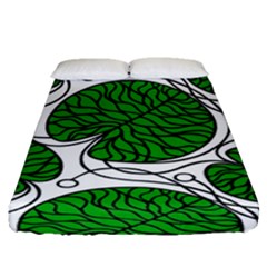 Leaf Green Fitted Sheet (queen Size)