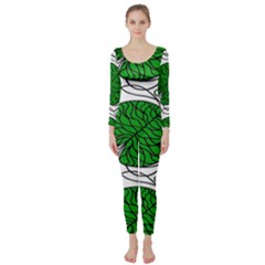 Leaf Green Long Sleeve Catsuit