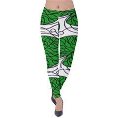 Leaf Green Velvet Leggings