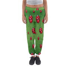 Ladybugs Red Leaf Green Polka Animals Insect Women s Jogger Sweatpants by Mariart