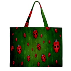 Ladybugs Red Leaf Green Polka Animals Insect Zipper Mini Tote Bag by Mariart