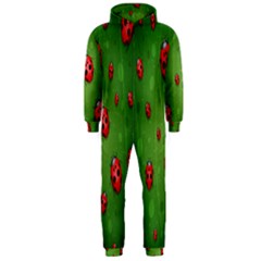 Ladybugs Red Leaf Green Polka Animals Insect Hooded Jumpsuit (men) 