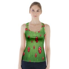 Ladybugs Red Leaf Green Polka Animals Insect Racer Back Sports Top