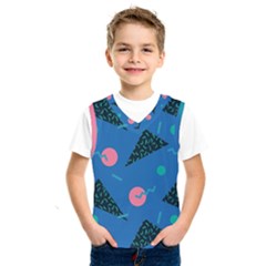 Seamless Triangle Circle Blue Waves Pink Kids  Sportswear