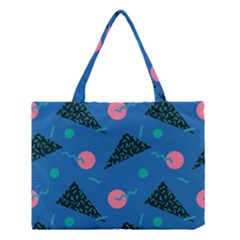 Seamless Triangle Circle Blue Waves Pink Medium Tote Bag by Mariart