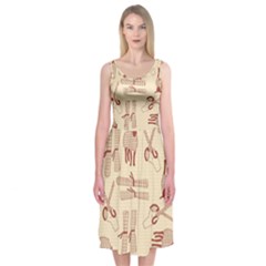 Sheep Goats Paper Scissors Midi Sleeveless Dress