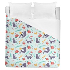 Redbubble Animals Cat Bird Flower Floral Leaf Fish Duvet Cover (queen Size) by Mariart