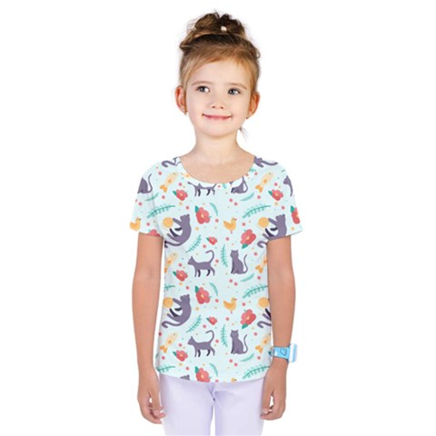 Redbubble Animals Cat Bird Flower Floral Leaf Fish Kids  One Piece Tee by Mariart