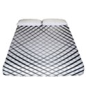 Simple Pattern Waves Plaid Black White Fitted Sheet (California King Size) View1