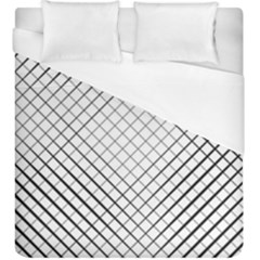 Simple Pattern Waves Plaid Black White Duvet Cover (king Size) by Mariart