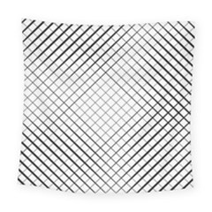 Simple Pattern Waves Plaid Black White Square Tapestry (large)