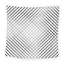 Simple Pattern Waves Plaid Black White Square Tapestry (Large) View1