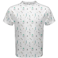 White Triangle Wave Waves Chevron Polka Circle Men s Cotton Tee by Mariart