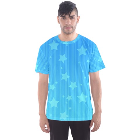 Star Blue Sky Space Line Vertical Light Men s Sport Mesh Tee by Mariart