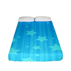 Star Blue Sky Space Line Vertical Light Fitted Sheet (full/ Double Size) by Mariart