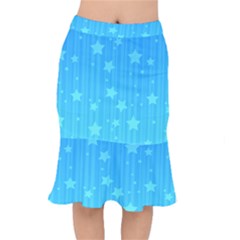 Star Blue Sky Space Line Vertical Light Mermaid Skirt by Mariart