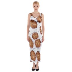 Formalin Paraffin Human Stomach Stained Bacteria Brown Fitted Maxi Dress by Mariart