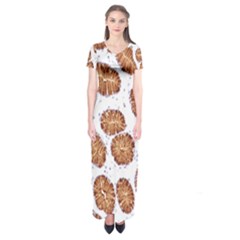 Formalin Paraffin Human Stomach Stained Bacteria Brown Short Sleeve Maxi Dress