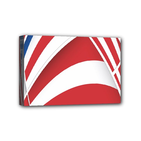 American Flag Star Blue Line Red White Mini Canvas 6  X 4 