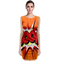 Boom Sale Orange Sleeveless Velvet Midi Dress by Mariart