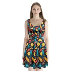 Worm Insect Bacteria Monster Split Back Mini Dress  by Mariart