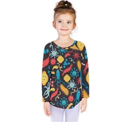 Worm Insect Bacteria Monster Kids  Long Sleeve Tee