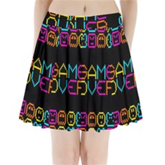 Game Face Mask Sign Pleated Mini Skirt by Mariart