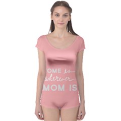 Home Love Mom Sexy Pink Boyleg Leotard 