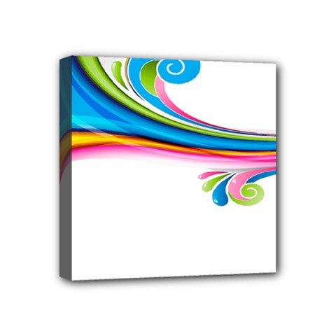 Colored Lines Rainbow Mini Canvas 4  X 4  by Mariart