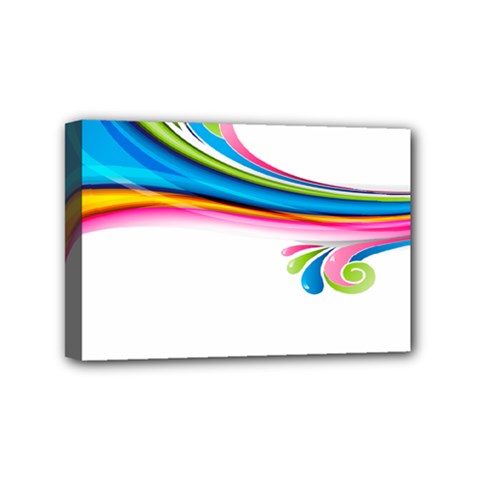 Colored Lines Rainbow Mini Canvas 6  X 4 