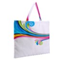 Colored Lines Rainbow Zipper Large Tote Bag View2