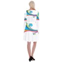Colored Lines Rainbow Long Sleeve Velvet Front Wrap Dress View2