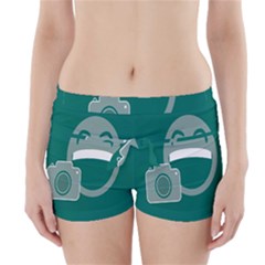 Laughs Funny Photo Contest Smile Face Mask Boyleg Bikini Wrap Bottoms by Mariart