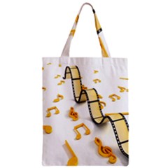 Isolated Three Dimensional Negative Roll Musical Notes Movie Zipper Classic Tote Bag by Mariart