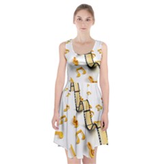 Isolated Three Dimensional Negative Roll Musical Notes Movie Racerback Midi Dress by Mariart
