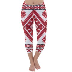 Fabric Aztec Capri Winter Leggings  by Mariart