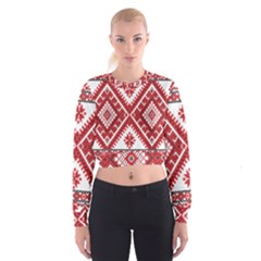 Fabric Aztec Cropped Sweatshirt by Mariart